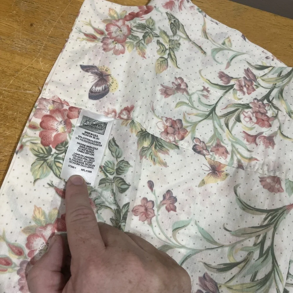 Vtg JC Penny Floral‎ Valances Wildflower Butterfly 27x88